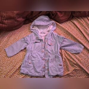 Girls' Hooded Jean Jacket in Light Lavender